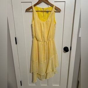 A New Day Butter Yellow Tiered Midi Sundress XS feminine Spring Garden Party